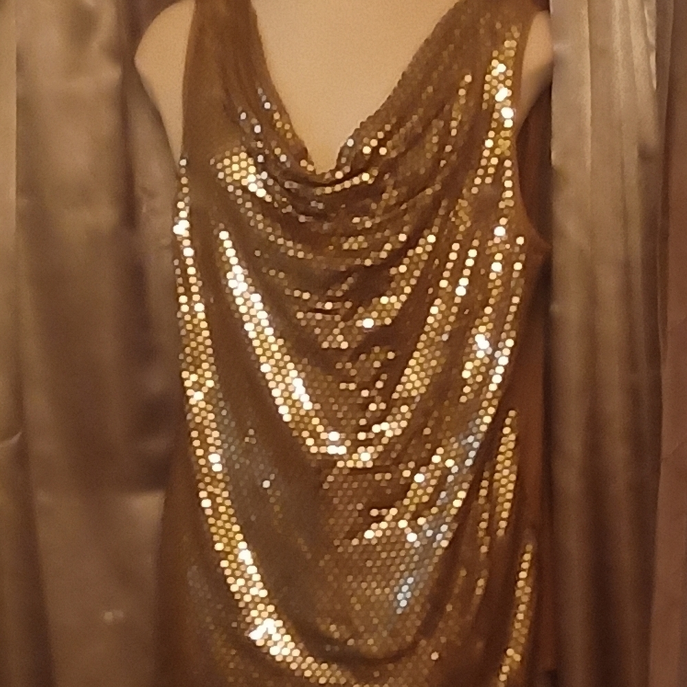 MK gold sequin top EUC